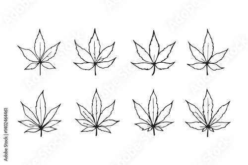 Hemp leaf line art