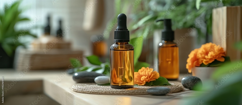 Aromatherapy spa essential oils display Aromatherapy spa essential oils display