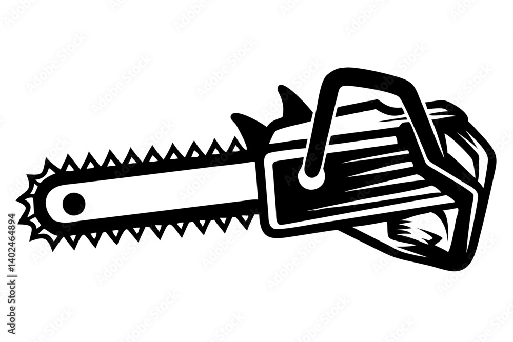 Chainsaw vector illustration, Chainsaw silhouette or vector icon with transparent background Chainsaw vector illustration, Chainsaw silhouette or vector icon with transparent background