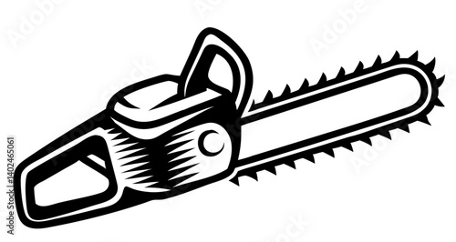 Chainsaw vector illustration, Chainsaw silhouette or  vector icon with transparent background