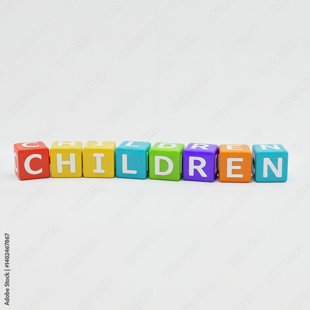 Colorful building blocks spelling Colorful building blocks spelling