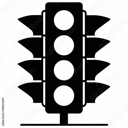 traffic light on white