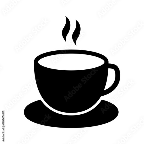 Coffee or tea cup icon. Hot drink icon.
