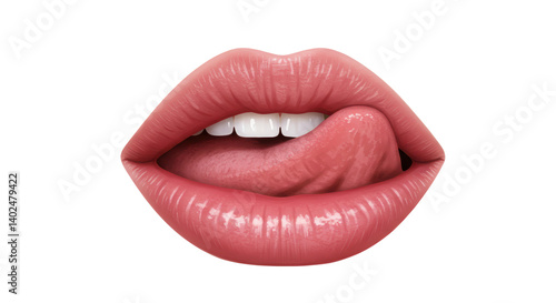 Vászonkép Isolated Lips with Tongue