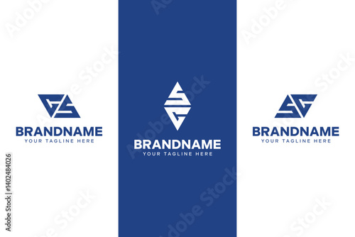 Letters CS and SC Triangle Logo, suitable for any business with CS or SC initials