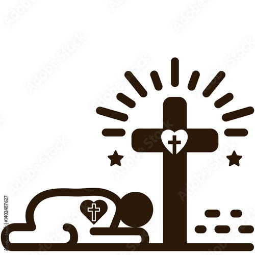 man praying image vector illustration