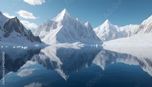 Wallpaper Mural Serene Reflection of Snowy Mountains in Calm Waters Torontodigital.ca