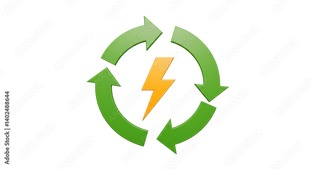 Isolated Recycling Energy Symbol Isolated Recycling Energy Symbol