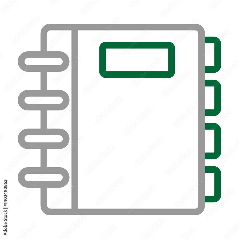 Diary Vector Line Dark Green Grey Icon Design Diary Vector Line Dark Green Grey Icon Design