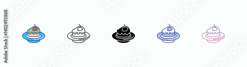 Cake Slice icons set in different style vector stock 