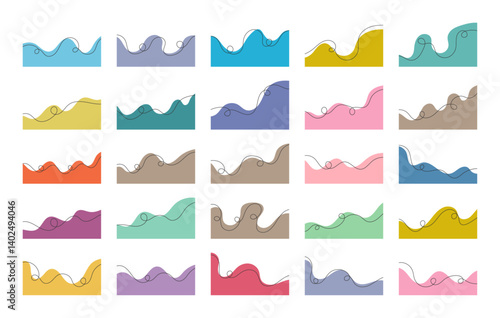 Blob Wavy Shape Corner Frame with Line