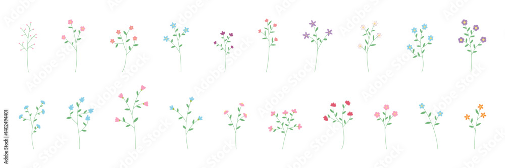 Simple Flower with Leaves Simple Flower with Leaves
