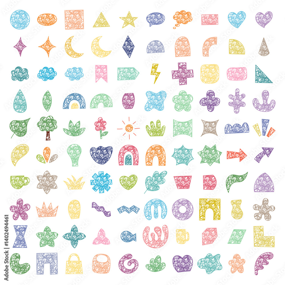 Doodle Shape with tangled line Fill Doodle Shape with tangled line Fill