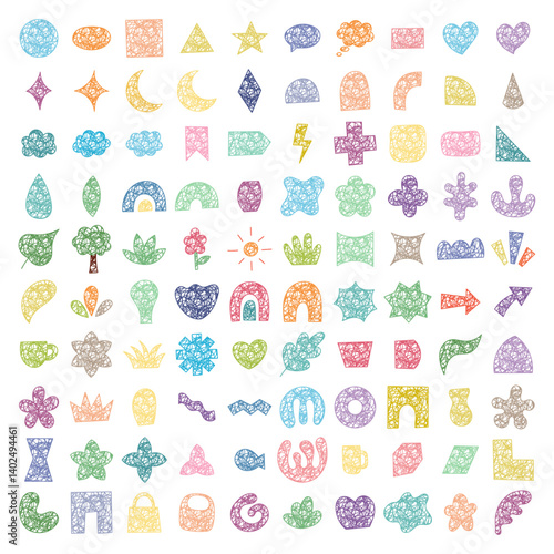 Doodle Shape with tangled line Fill