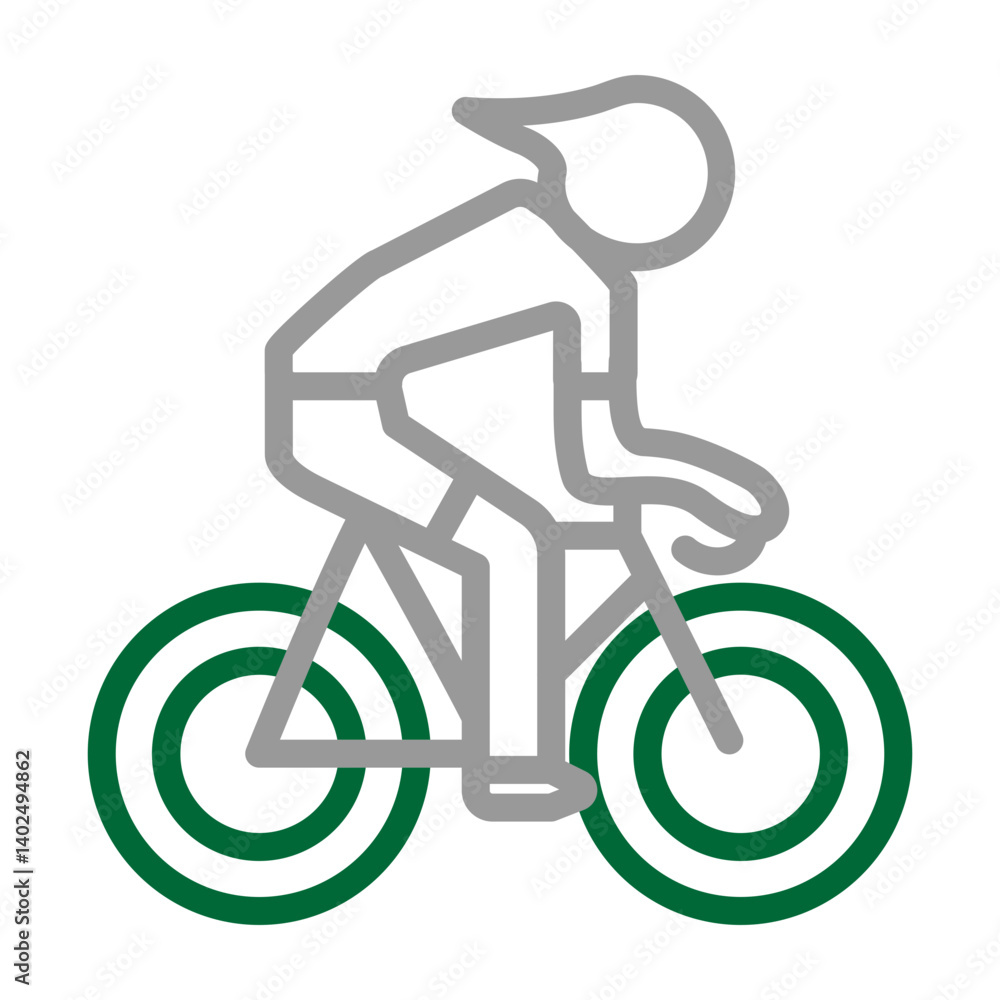 Cycling Vector Line Dark Green Grey Icon Design Cycling Vector Line Dark Green Grey Icon Design