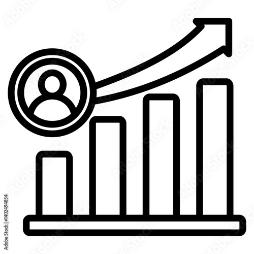 Growth icon with line style