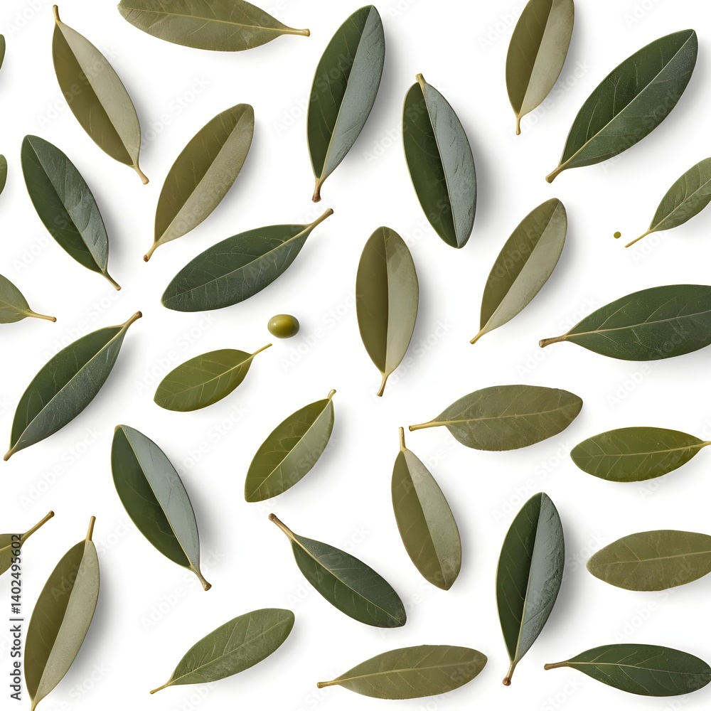 Naklejka premium Green Leaves Pattern