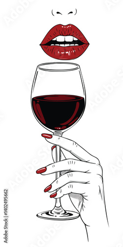Woman holding a glass of red wine at a celebration
