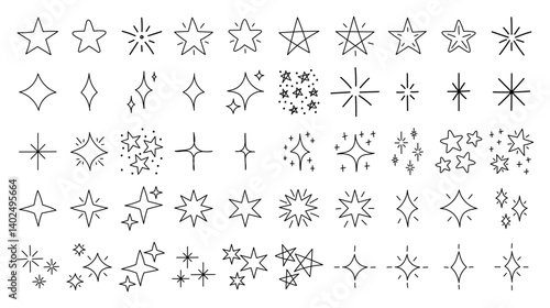 Star Sparkle Doodle Scribble Scrapbook Ornament