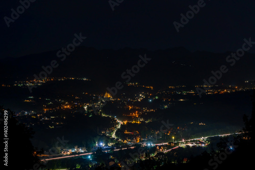Summer Dusk City Lights of Zakopane with Tatra Mountain Backdrop