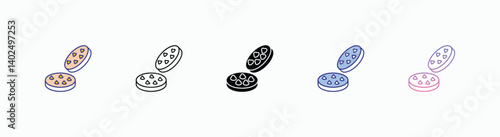 Cookies icons set in different style vector stock 