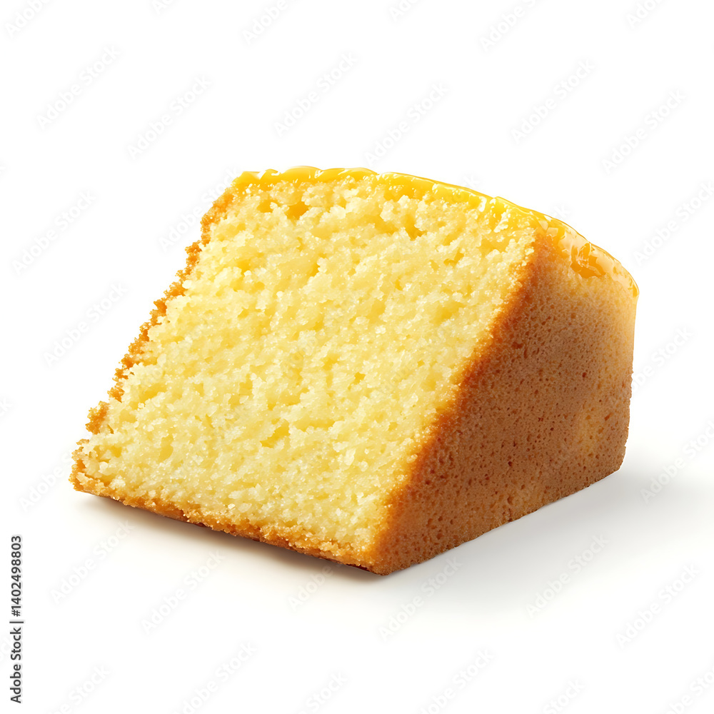 A thick slice of lemon pound cake with soft crumb, golden crust, and subtle lemon flavor A thick slice of lemon pound cake with soft crumb, golden crust, and subtle lemon flavor