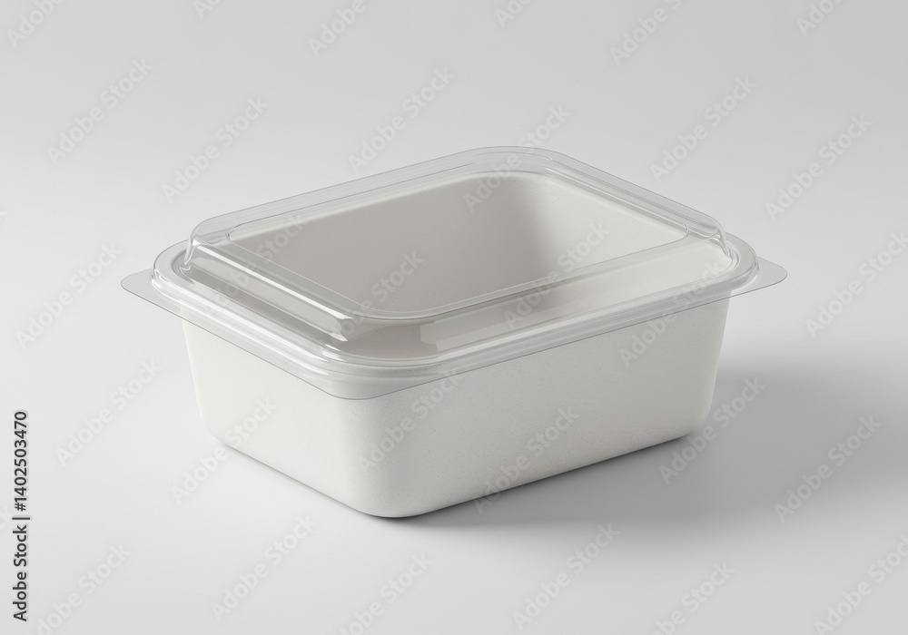 White square food container with transparent lid for storage and takeaway White square food container with transparent lid for storage and takeaway