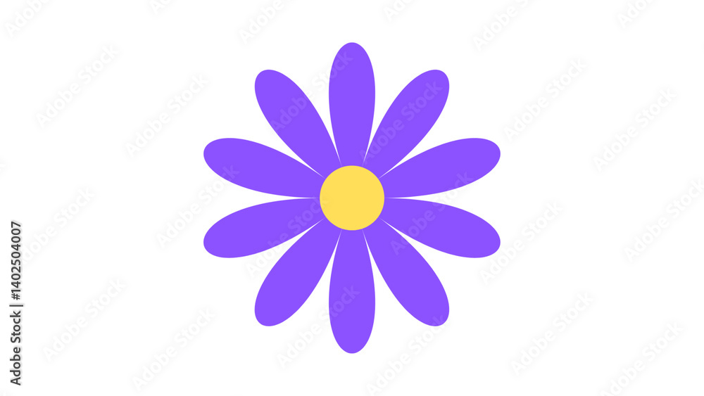 Beautiful purple and blue flowers, like daisies, bloom in isolated closeup, showcasing their colorful petals Beautiful purple and blue flowers, like daisies, bloom in isolated closeup, showcasing their colorful petals