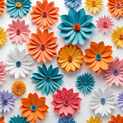 Wallpaper Mural Colorful Paper Flowers Background Torontodigital.ca