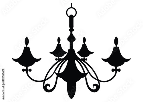 chandelier silhouette vector