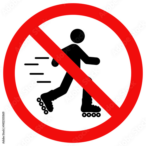 No Roller skating sign. Vector illustration design
