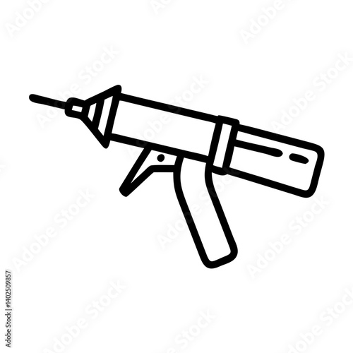 Sealant gun illustration in black and white
