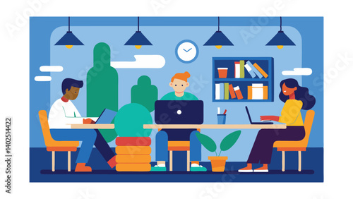 Diverse colleagues working collaboratively in a modern co-working space.