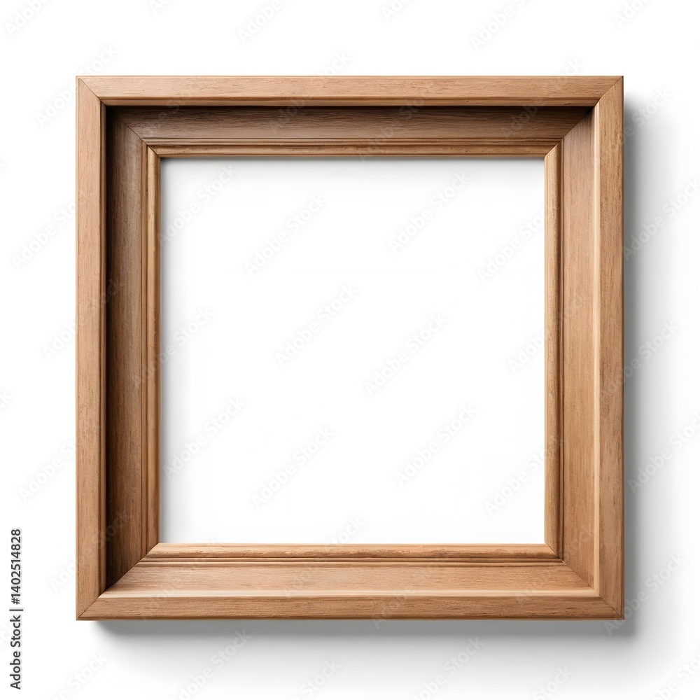 Fototapeta premium Empty Wooden Frame Isolated on White Background