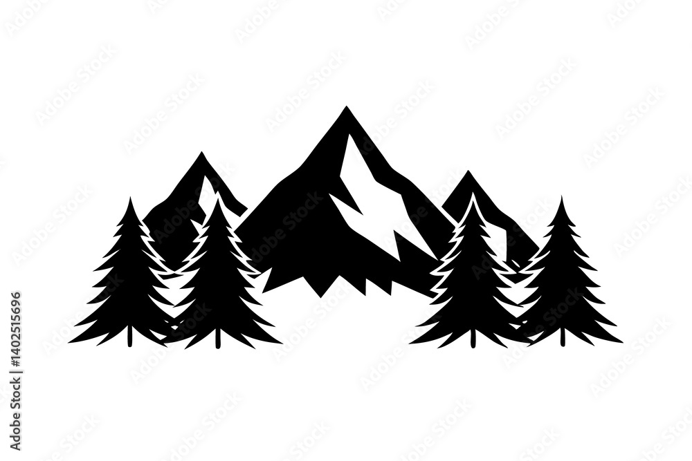 Obraz premium Whimsical Mountain with Rainbow Trail – Magical Landscape Illustration