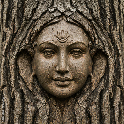 Detailed Stone Carving of a...