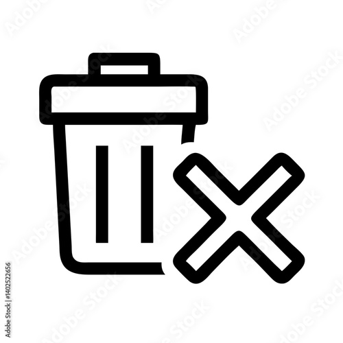 Delete Icon: A simple yet effective graphic design representing the universally understood concept of deletion or removal.