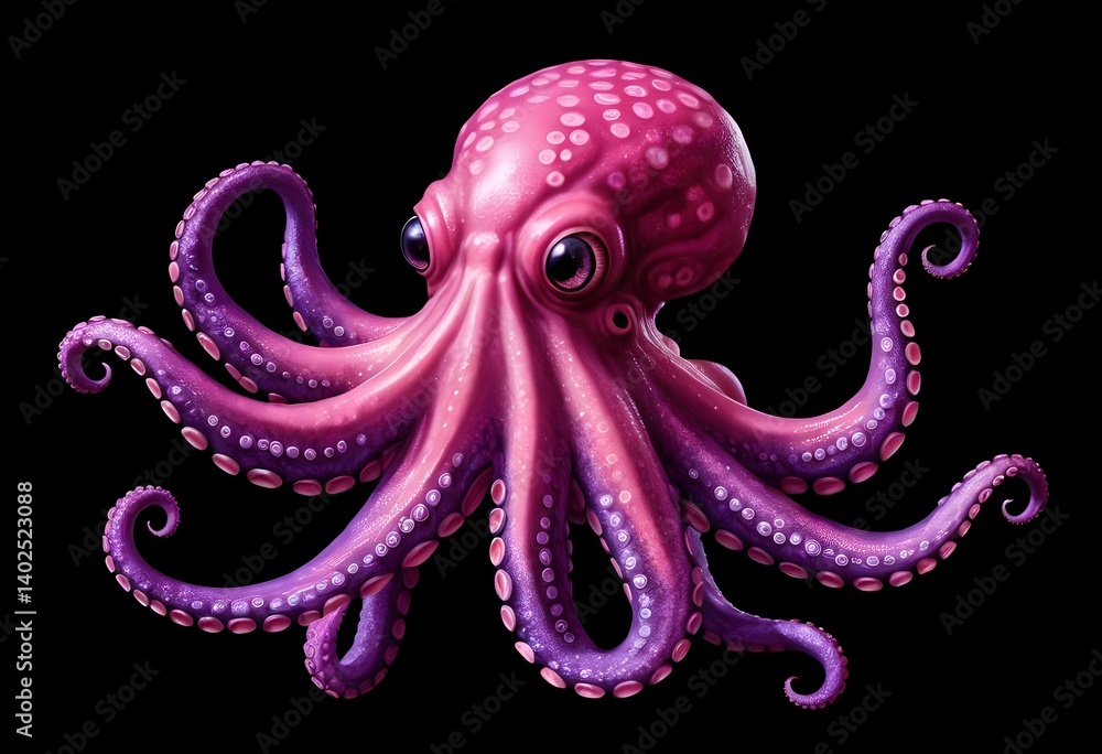 Obraz premium Pink and Purple Octopus