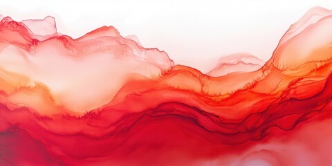 Keuken achterwand Abstracte golf Vloeiend abstract landschap in rood en oranje  © Agri