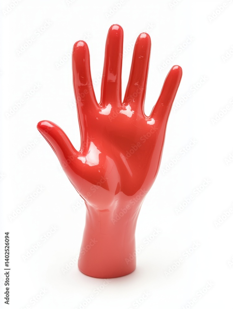 Red Hand Sculpture: A Modern Art Piece Red Hand Sculpture: A Modern Art Piece
