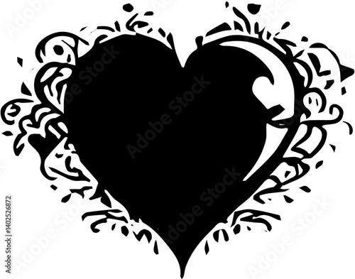 heart with floral ornament