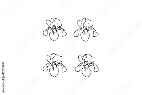 Iris black line art