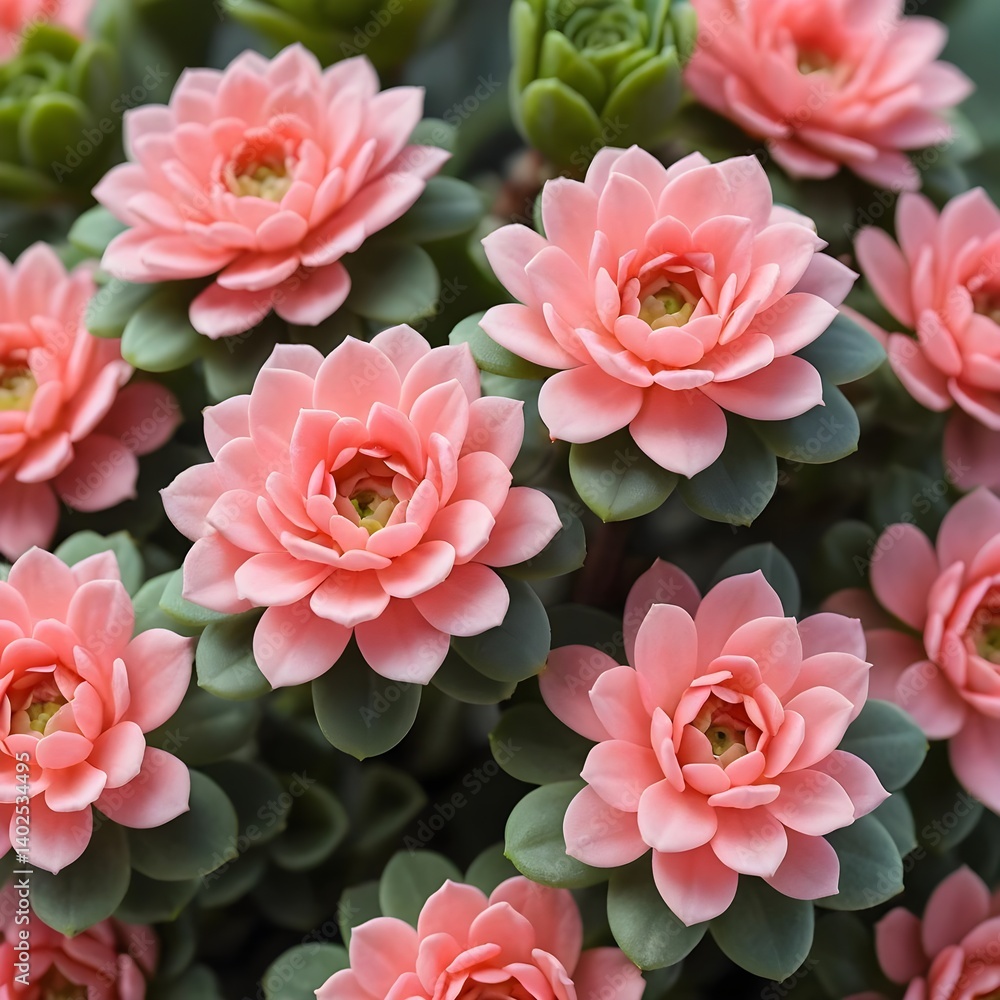 Fototapeta premium Pink Echeveria Succulents Close Up