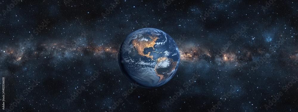Fototapeta premium Earth in the Milky Way Galaxy