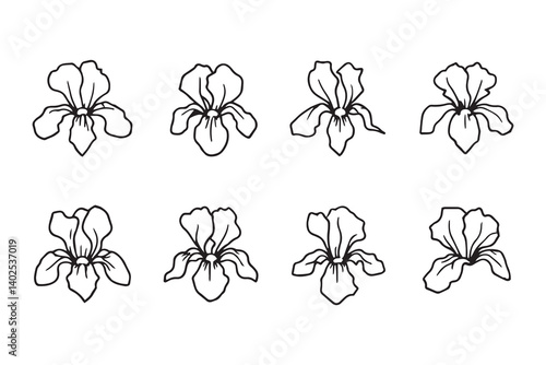 Iris black line art