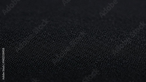 Close-up view of the texture of a black sports fabric football jersey