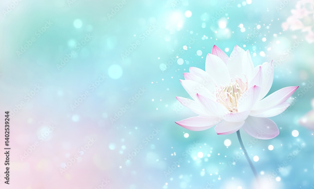 Blooming Lotus Flower with Soft Bokeh Background Blooming Lotus Flower with Soft Bokeh Background