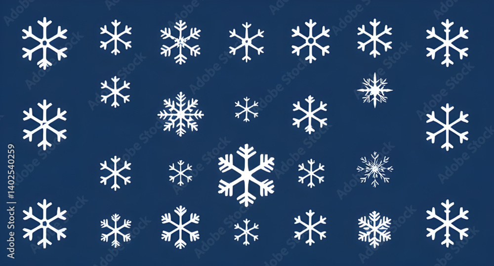 set of snowflakes set of snowflakes