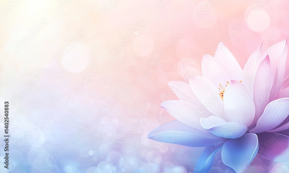 Elegant Lotus Flower Blooming with Pastel Background Elegant Lotus Flower Blooming with Pastel Background