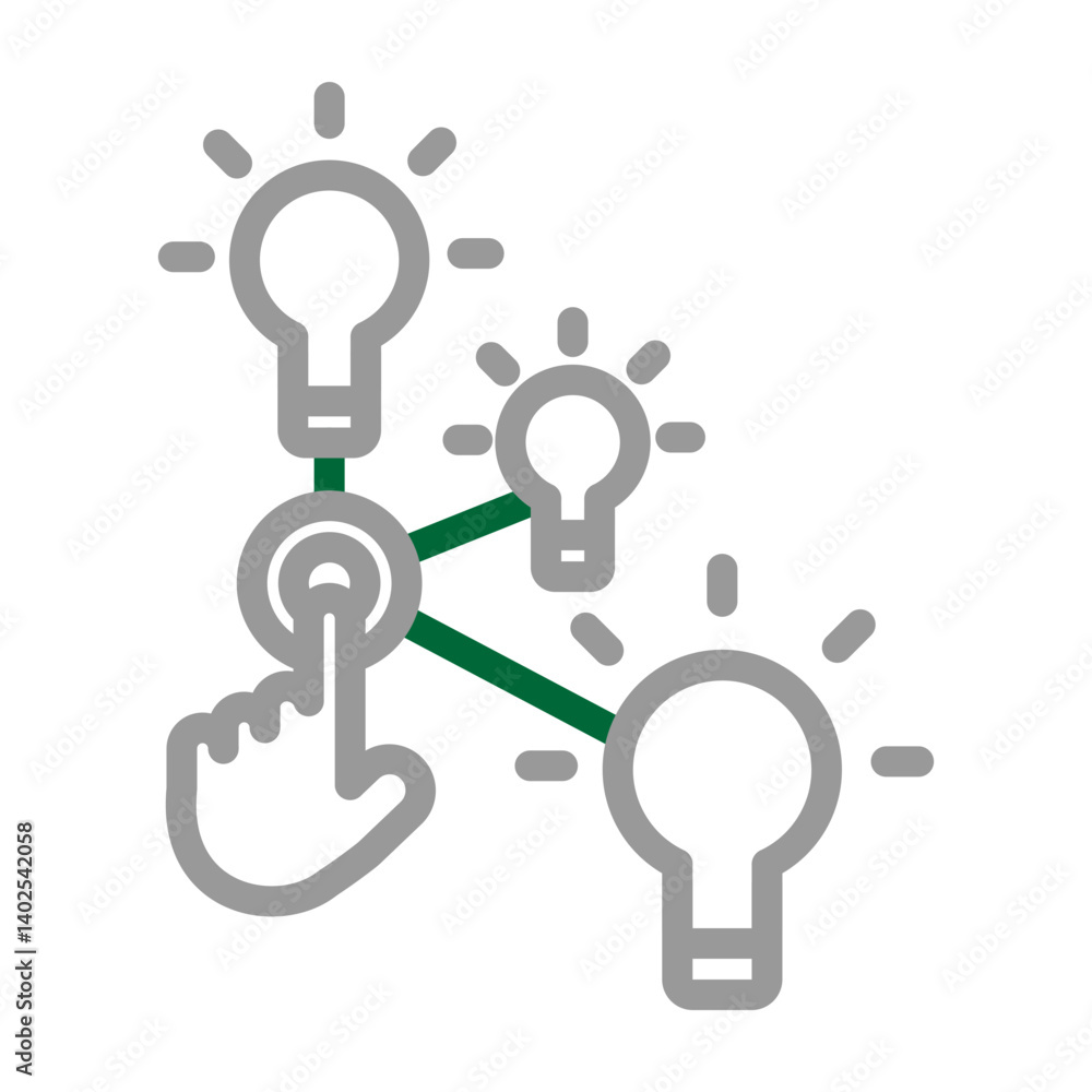 Interactive Learning Vector Line Dark Green Grey Icon Design Interactive Learning Vector Line Dark Green Grey Icon Design